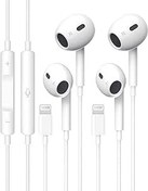 Resim OHEDMEH 2 Paket Kulaklık iPhone Kulaklık Yıldırım Kablolu Kulaklık [MFi Sertifikalı] (Bluetooth Bağlantısı Gerekmez) Dahili Mikrofon ve Ses Kontrolü iPhone 14/13/12/11/XR/XS/X/8 ile Uyumlu 