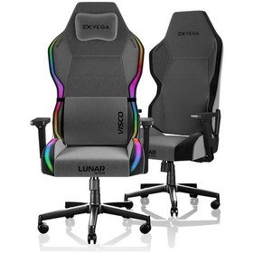 Resim Exvega Lunar Active 2024 Dokuma Kumaş Hoparlörlü Ve Masajlı Argb Profesyonel Oyuncu Koltuğu Gri 
