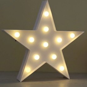 Resim Lili LED Işıklı Beyaz Yıldız Gece Lambası 