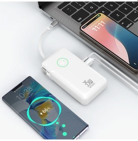 Resim Wiwu Wi-p049 Noble Serisi Type-c Kablolu Dijital Led Göstergeli Powerbank Pd 35w 10000mah Beyaz 