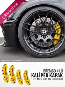 Resim Renault Laguna Uyumlu Brembo Sarı Renk Yağ Hortumlu Kaliper Kapağı 4'lü 