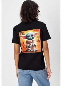 Resim Yapay Zeka Tasarım Sırt Aplike Özel Baskılı %100 Pamuklu Penye Regular Fit T-shirt Bebek Yoda Çok Renkli 