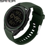 Resim Hanyang Armygreen Sanda 6013 Açık Spor Erkek Saatler 5bar Su Geçirmez Dijital Saat Erkekler Kol Saati Saat Erkek Elektronik Saat Relogio Masculino (Yurt Dışından) 