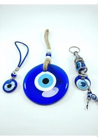 Resim Nazar Boncuğu Duvar Dekoru Anahtarlık Araba / Dikiz Ayna Süsü El 