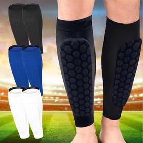 Resim 2 Adet Balpeteği Desenli Diz Kompresyon Kollukları - Kaymaz, Hafif Futbol Kaval Koruyucuları Siyah, Beyaz ve Mavi Renklerde - Futbol, Boks, Kickboks, Bisiklet, Spor Ekipmanları İçin İdeal|Şık Spor Giyim|Esnek Kumaş 