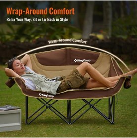 Resim Kingcamp Loveseat Plus Xxl Çift Kişilik Katlanır Kamp Sandalyesi Coffee Haki - Kahverengi 