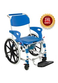Resim Römer R403 Mavi Büyük Tekerlekli Banyo Tuvalet Sandalyesi 