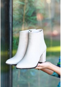 Resim Biçomi Biya Bej Cilt Topuklu Bot Çok Renkli 