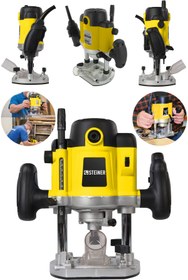 Resim STEİNER Alman Gt-yellow 4000 Watt Profesyonel Devir Ayarlı Freze Formika Makinası Metal Şanzuman 8 Mm Pens 