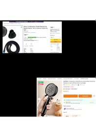 Resim 5 Fonksiyonlu El Duş Başlığı Mat Siyah Basınç Artırıcı Duş Telefonu Su Tasarruflu Duş Spreyi Siyah 