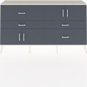 Resim Arges Konsol 2 Raflı 4 Çekmeceli 4 Kapaklı 176x30x99 Aytaşı-antrasit Antrasıt/antrasıt - Aytası 