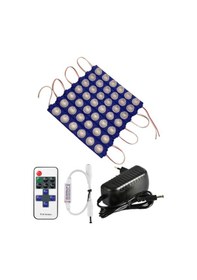 Resim 20 Adet 12 Volt 6 Watt 6 Lensli Mavi 3030 Smd Led Modül 12a Tek Renk Rf Dimmer 3a Priz Tipi Adaptör 