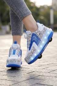 Resim Muggo FLOW Çocuk Işıklı Patenli Tekerlekli Sneaker Spor Ayakkabı 