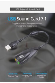 Resim Derwell Yeni 2023 Kablolu Usb Ses Kartı 5hv2 Sound Tak Kullan Kulaklık Mikrofon Çıkışı Harici Ses Kartı 