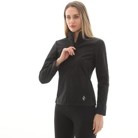 Resim Skechers W Fitted Softshell Turtle Neck Jacket Kadın Ceket Siyah 