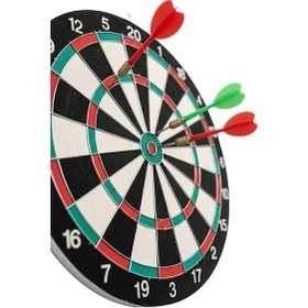 Resim Kaliteli - 673 - Ahşap 15 İnç Dart Tahtası Kolay Montajlı - Dpmıx-hb - 4 Ok 