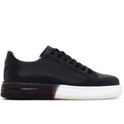 Resim Erkek Siyah KalÄ±n TabanlÄ± Deri Sneaker Derimod
