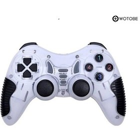Resim 2.4g Ps1 Ps2 Ps3 Pc Android Tv Tv Box Android Telefon Uyumlu Titreşimli Kablosuz Joystick Beyaz 