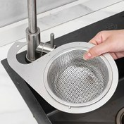 Resim 1 adet Paslanmaz Çelik Mutfak Lavabo Süzgeci Sepeti, Ayrılabilir Ördek Baş Tasarımı, Yiyeceklerle Temas Yok, Verimli Temizlik ve Depolama için Asılı Drenaj Rafı, Mutfak Lavabo Aksesuarları 