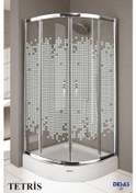 Resim Desaş Shower Tetris Teknesiz Oval Desenli Cam Duşakabin 90 x 90 5 MM Gümüş 