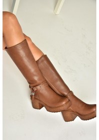 Resim Fox Shoes T996224009 Taba Kalın Topuklu Kadın Çizme Taba 