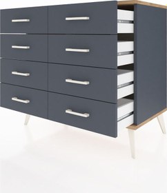 Resim Hyperion Şifonyer 8 Çekmeceli 88x44x80 Antrasit-çam/antrasit Çam/antrasit 