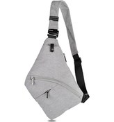 Resim Hombey Erkekler İçin Nylon Güvenlik Göğüs Çantası - Gri, Moda Ve Pratik Dışarı Çıkış Torbası Gri 