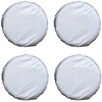 Kangvka 4'lü 27-29 İnch Tekerlek Koruması, Dört Katlı, Su Geçirmez, Güneş Ve Yağmurdan Koruma, Karavan, Roulotte, Kampçı Araçları İçin, Gümüş Rengi