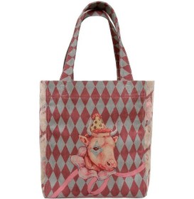Resim Dogo Kadın Vegan Çok Renkli Large Tote Bag - Abbie Tasarım Açık Mavi 