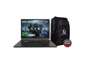 Resim Game Garaj Slayer5 9XL-5080 C2 Intel Ultra 9 275HX 32GB Ram 2tb SSD RTX5080 17" Qhd+ IPS 240Hz Freedos Gaming Laptop 