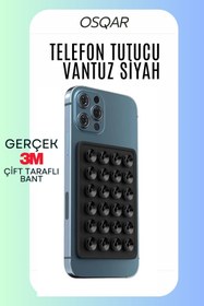 Resim Osqar Telefon Tutucu Ahtapot Vantuz Siyah Renk Gerçek 3m Yapışkanlı 