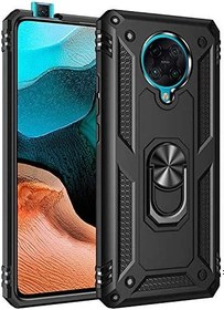 Resim Nevarium Xiaomi Redmi K30 Pro Uyumlu Kılıf Tank Yüzüklü Yüksek Korumalı Silikon - Siyah 