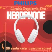 Resim Phılıps Anc Pro Kulak Üstü Bluetooth Kulaklık Gürültü Engelleyici Pro Çok Noktalı Bluetooth Dokunmatik Kontrol 60 Saate Kadar Oynatma Süresi 
