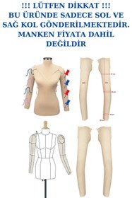 Resim Manken İstanbul Sünger Komple Iğne Batabilen Seyyar Sol Ve Sağ 36/38/40 Beden Uyumlu Prova Mankeni Kolu 