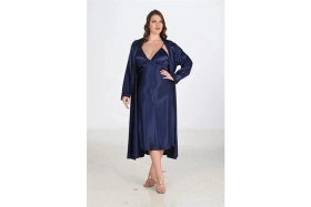 Resim Giyim 2li Lacivert Sabahlık Takımı Bigsize 6225 