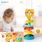 Resim 1 set Çocuk el topu oyuncağı, eğlenceli kaplan atış oyunu, kaydırak parkuru oyuncak, yuvarlanan top aktivitesi, erkek ve kız çocukları için favori hediye, doğum günü/okula dönüş hediyesi, rastgele renk 