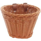 Resim Xindoker Büyük Boy Kahverengi Pp İple Dokunmuş Çocuk Bisikleti Sepeti - İçindekilerini Düzenle, Kolay Montajlı Taşıma Sepeti Kahverengi 