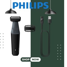 Resim Philips Vücut Bakım 3000 Serisi Duşa Uygun, Hassas Bölge ve Vücut Tıraş Makinesi Vücut Bakım Seti Pürüzsüz Vücut Bakımı, Hassas Bölgelerde Bile Güvenli 