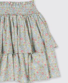 Resim Made With Liberty Fabric Liberty Kumaş Çiçek Desenli Kız Çocuk Etek 
