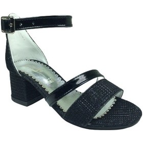 Resim Ortopedikal 1506 (Plm) Kız Çocuk Abiye Simli Topuklu Ayakkabı (538186286) Siyah 