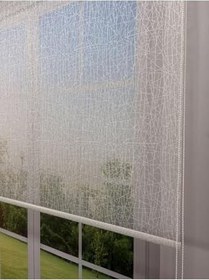 Resim donatti perde OLYMPOS Serisi - Kırçıl Desenli Çift Mekanizmalı Beyaz Tül Siyah Stor Perde 120 x 200 