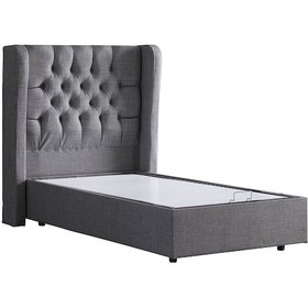 Resim Setaymobilya Baza, Riga Tek Kişilik Baza + Başlık Seti, Gri 