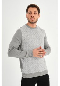 Resim Alexander Gardi Alexandergardı Bisiklet Yaka Desenlı Regular Fit Kazak E24-eze-01 Gri 