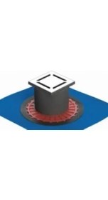 Resim V-Flow Kare 5607276 Yalıtımlı Duş Kanalı, Alttan Çıkışlı, 15X15 Cm, Dk 100 Kapak, Parlak Krom 