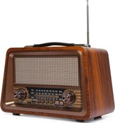 Resim Nostaljik Radyo Gerçek Ahşap Eskitme Bluetooth Hoparlör Mp3 Çalar Müzik Kutusu Bayındır Elektronik