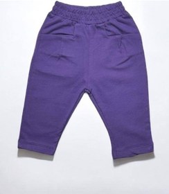 Resim Kız Bebek Beli Lastikli Cep Detaylı Eşofman Alt-14854 Mor 