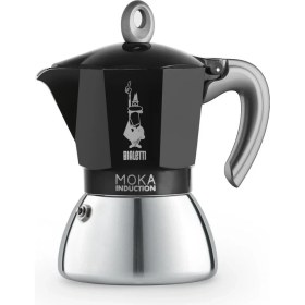 Resim Bialetti New Moka Pot Çift Katmanlı Indüksüyon Siyah 4 Cups 