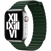 Resim Watch 38mm Uyumlu KRD-09 Deri Lop Zore Kordon-Koyu Yeşil 
