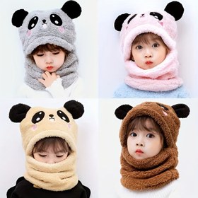 Resim Kız Çocuk Kış Sevimli Peluş Kulak Korumalı Bere - 3-14 Yaş Çocuklar İçin Yılbaşı Hediyesi 