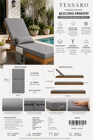 Resim Evimstil TESSARO Şezlong Minderi Outdoor Olefin Kumaş Fermuarlı 22 DNS Sünger 8 CM Krem Bej 
